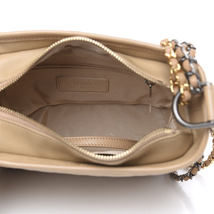 Chanel Aged Calfskin Quilted Small Gabrielle Hobo Beige 5 of 11