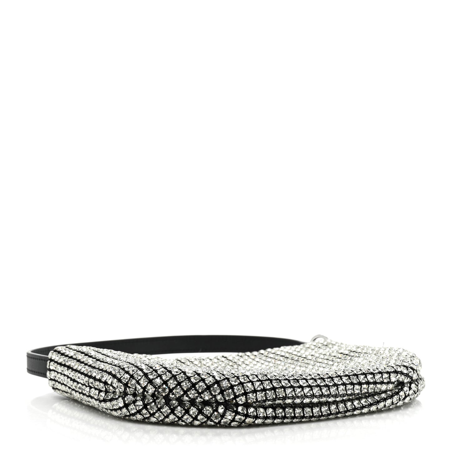 Mesh Crystal Wanglock Fortune Cookie Bag Black