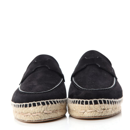 Hermes Suede Calfskin Womens Trip Espadrilles 36 Black 2 of 9