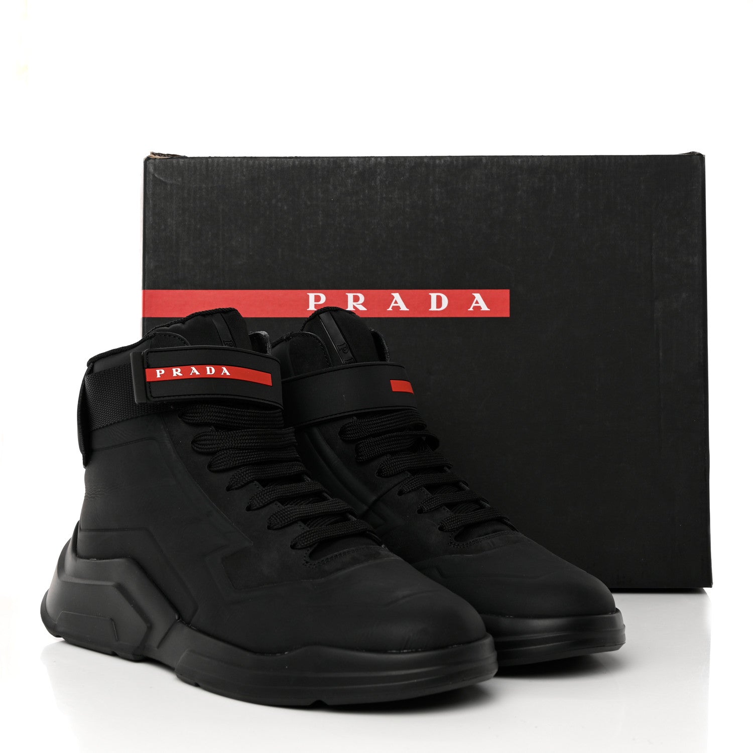 Prada Nubuck Polarius Mens High Top Sneakers 9.5 Black 17 of 17