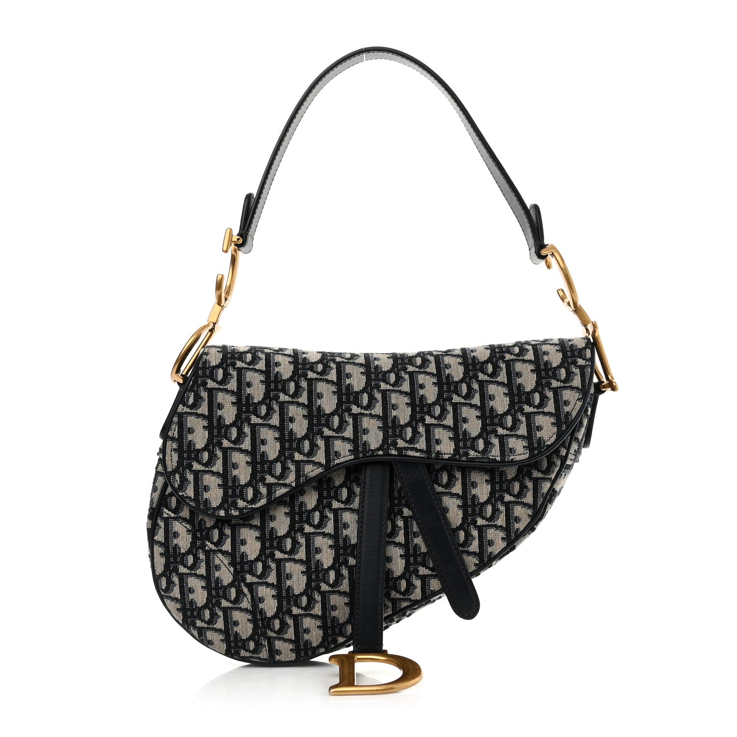 Christian Dior Oblique Saddle Bag Blue 1 of 12