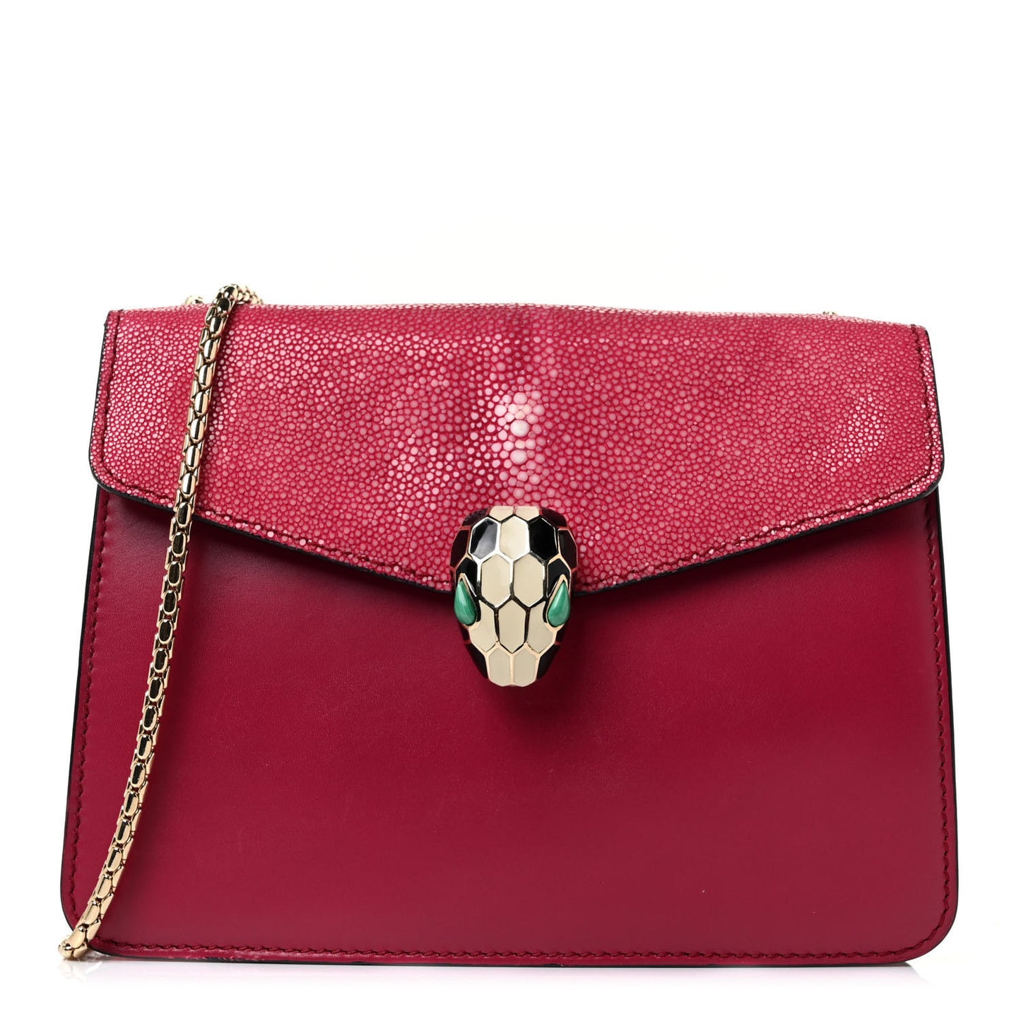 Calfskin Galuchat Serpenti Forever Crossbody Bag Red