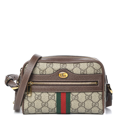 Gucci GG Supreme Monogram Web Mini Ophidia Shoulder Bag Brown 1 of 10