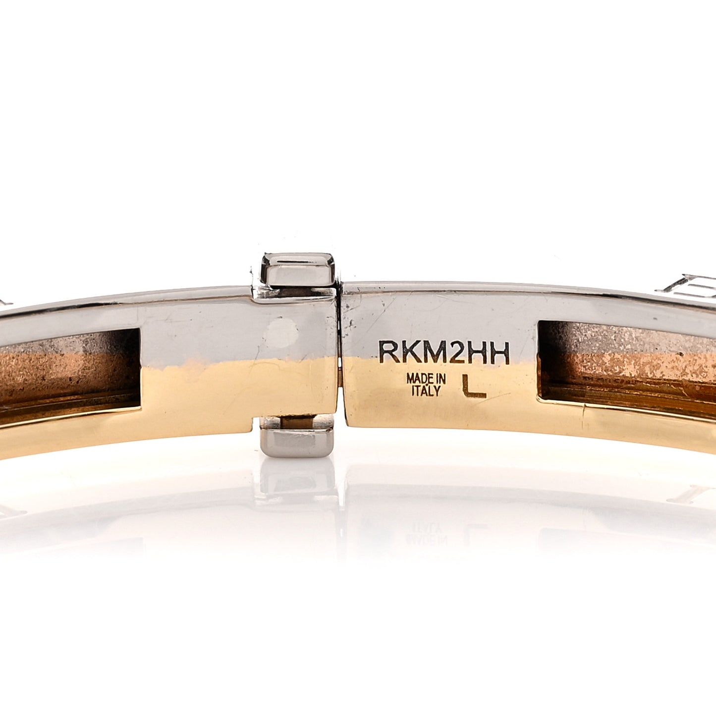 18K Yellow White Rose Gold Narrow B.Zero1 Bangle Bracelet L
