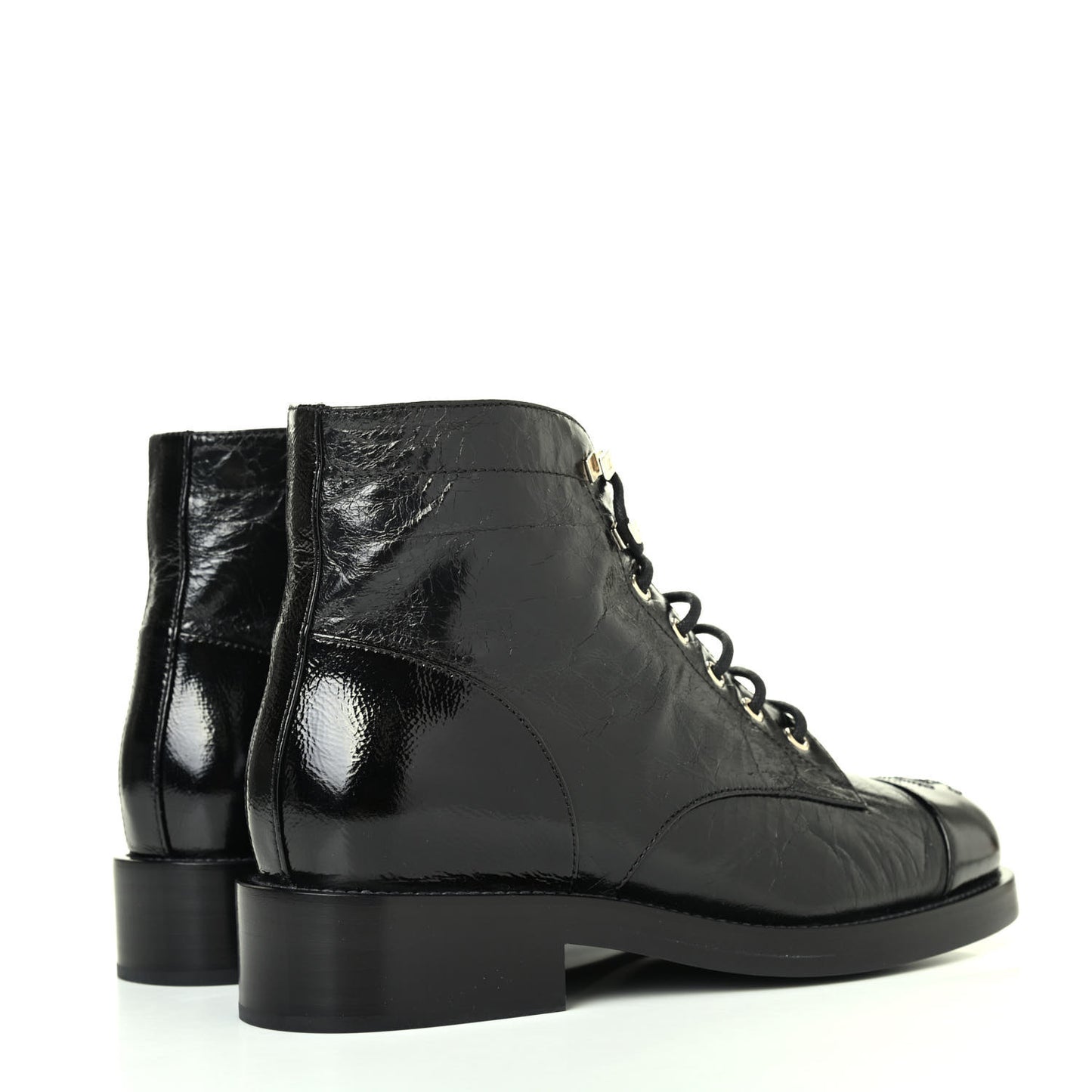 Calfskin Combat Boots 38 Black