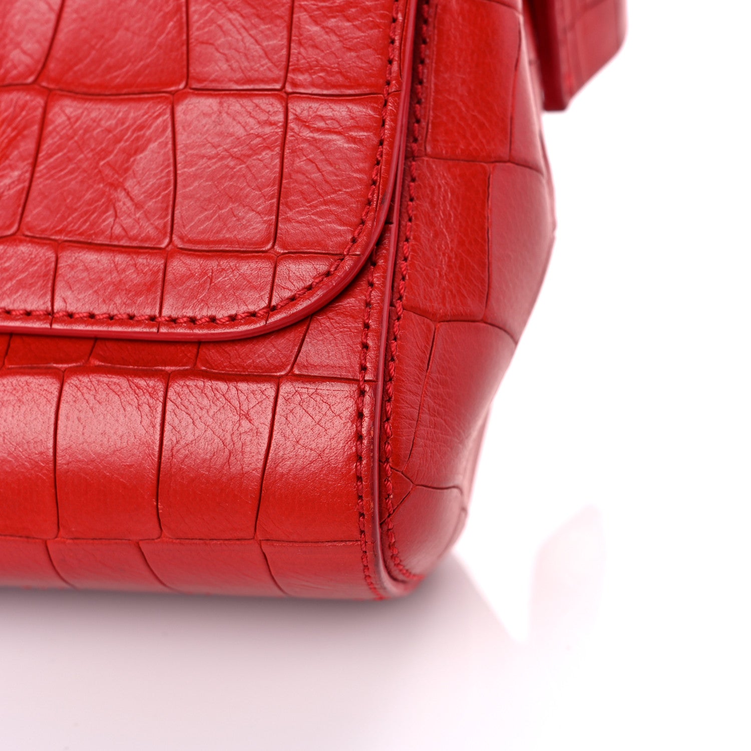 Mulberry Nappa Crocodile Embossed Small Lily Flap Red 9 of 16