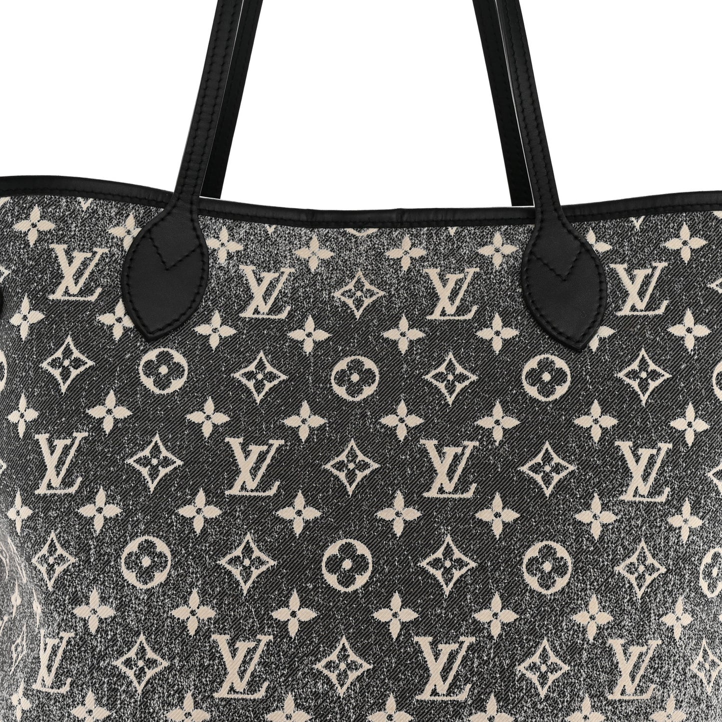 Denim Monogram Jacquard Neverfull MM  Grey