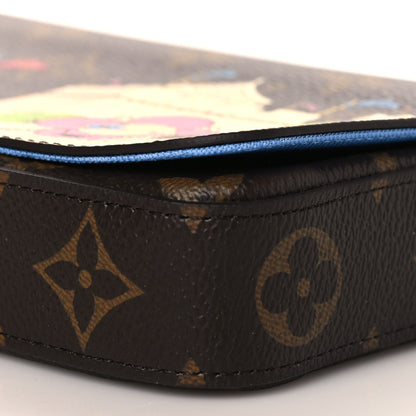 Louis Vuitton Monogram 2021 Christmas Animation China Wall Pochette Felicie Chain Wallet Myosotis Blue 8 of 11