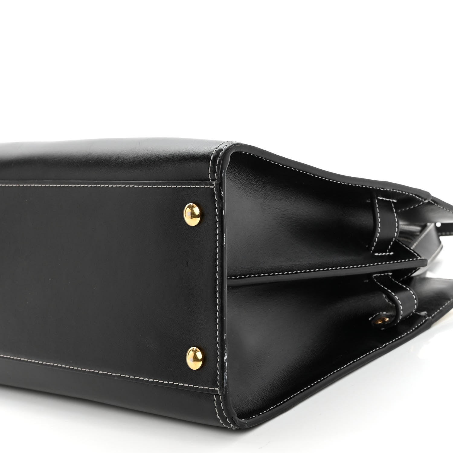 Burberry Calfskin Small Two Handle Title Bag Black 9 of 9