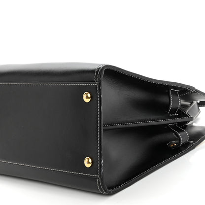 Burberry Calfskin Small Two Handle Title Bag Black 9 of 9