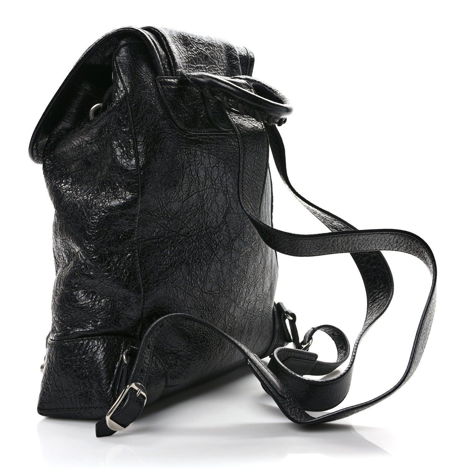 Balenciaga Agneau Silver Metallic Edge Hardware Backpack Black 2 of 10