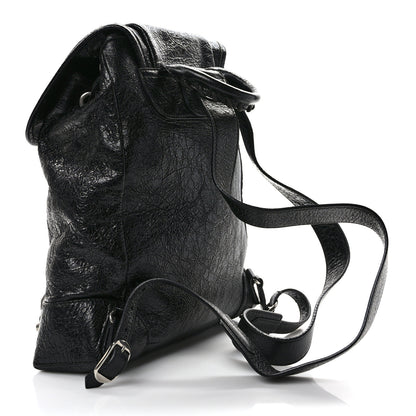 Balenciaga Agneau Silver Metallic Edge Hardware Backpack Black 2 of 10