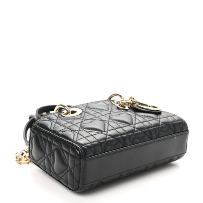 Christian Dior Lambskin Cannage Dioramour Micro Lady D-Joy Black 4 of 10