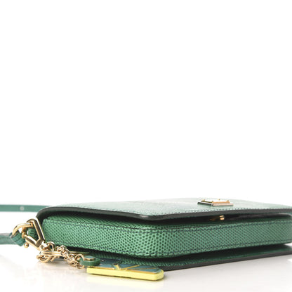 Dolce & Gabbana Iguana Calfskin Embossed Crossbody Bag Green 6 of 9