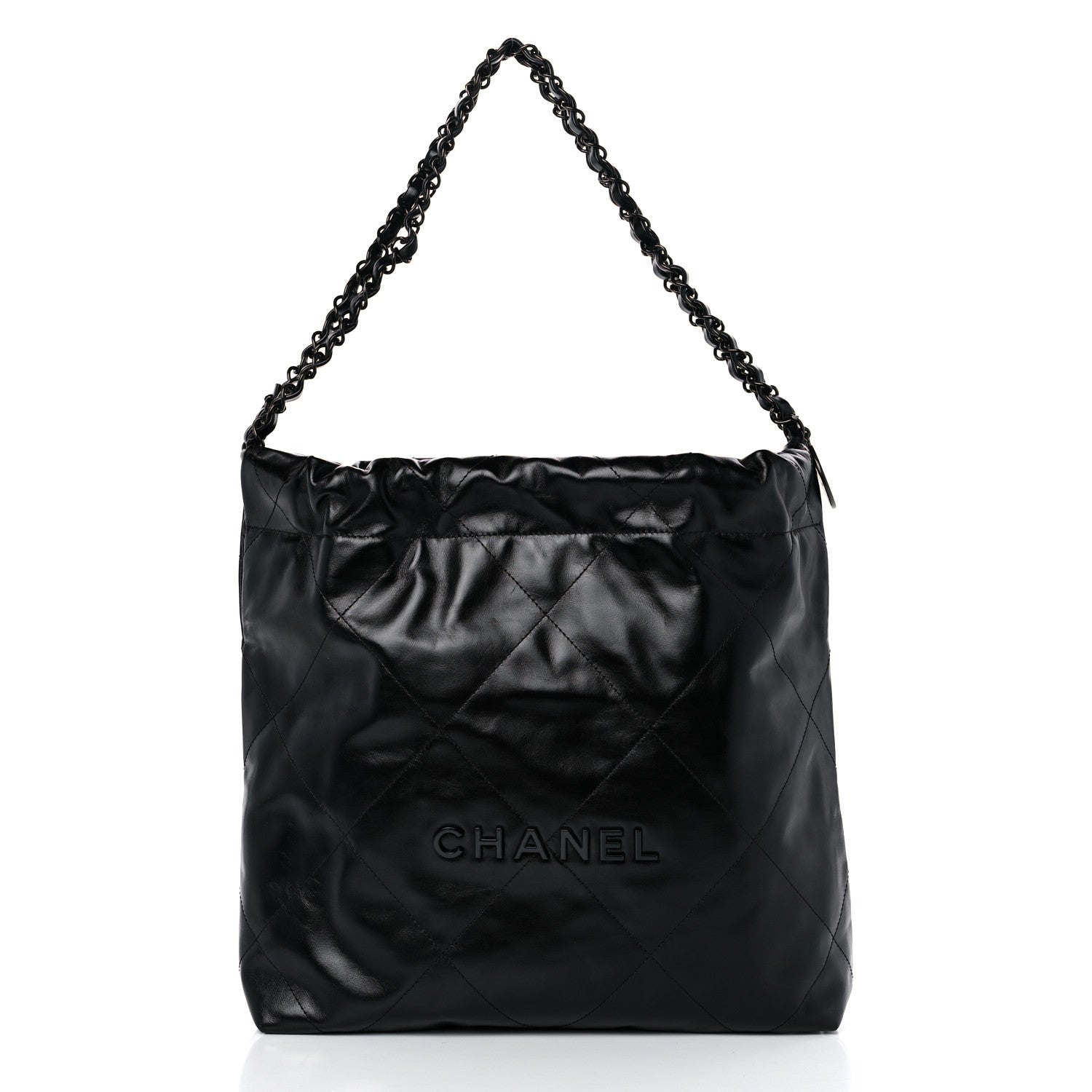 Chanel Shiny Calfskin Quilted Small Chanel 22 So Black 3 of 11