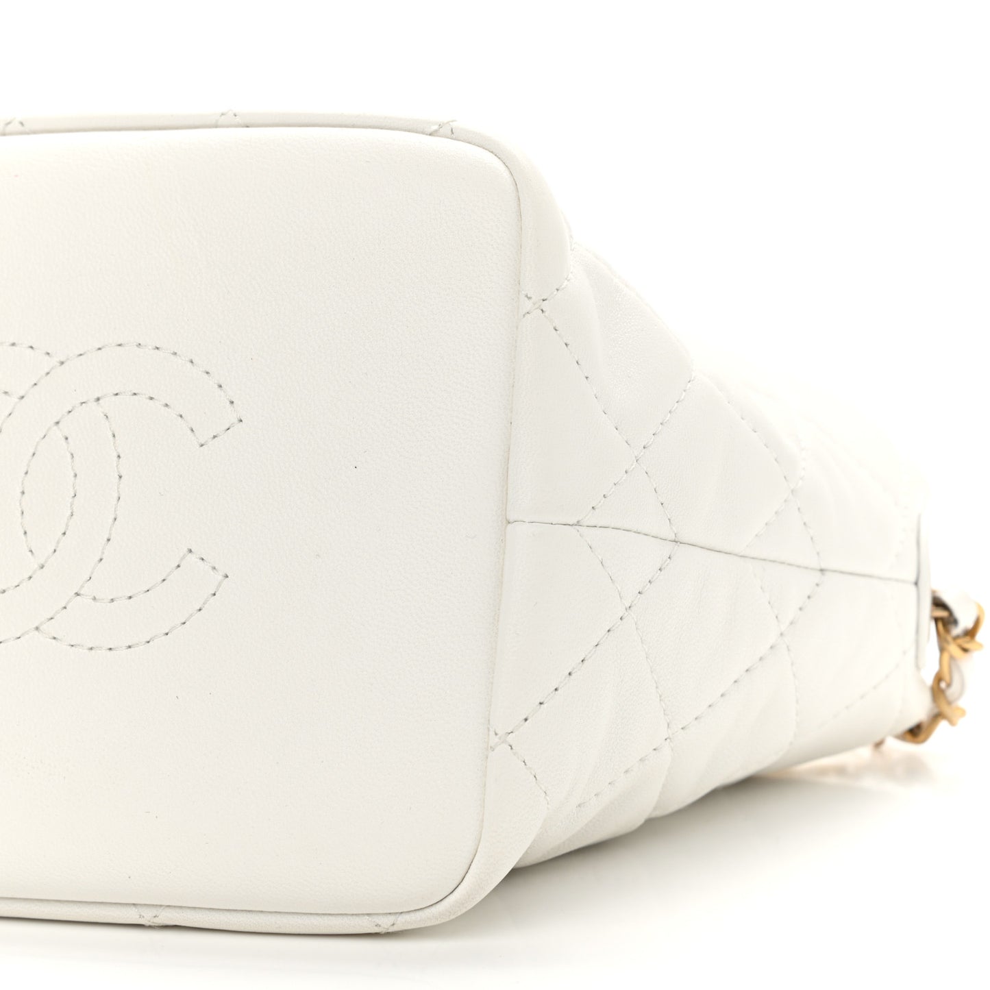 Lambskin Quilted Small Perfect Meeting Hobo White