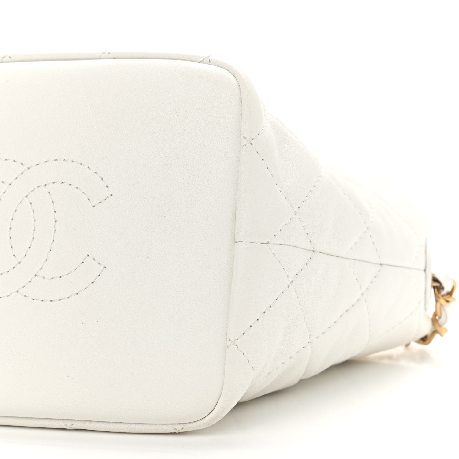 Chanel Lambskin Quilted Small Perfect Meeting Hobo White 10 of 10