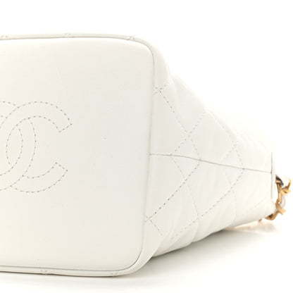 Chanel Lambskin Quilted Small Perfect Meeting Hobo White 10 of 10
