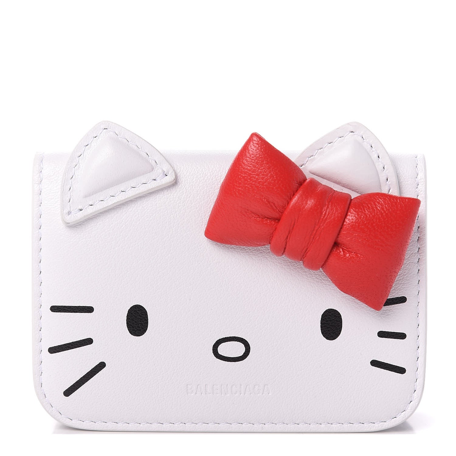 Balenciaga Calfskin Hello Kitty Mini Wallet White 1 of 9