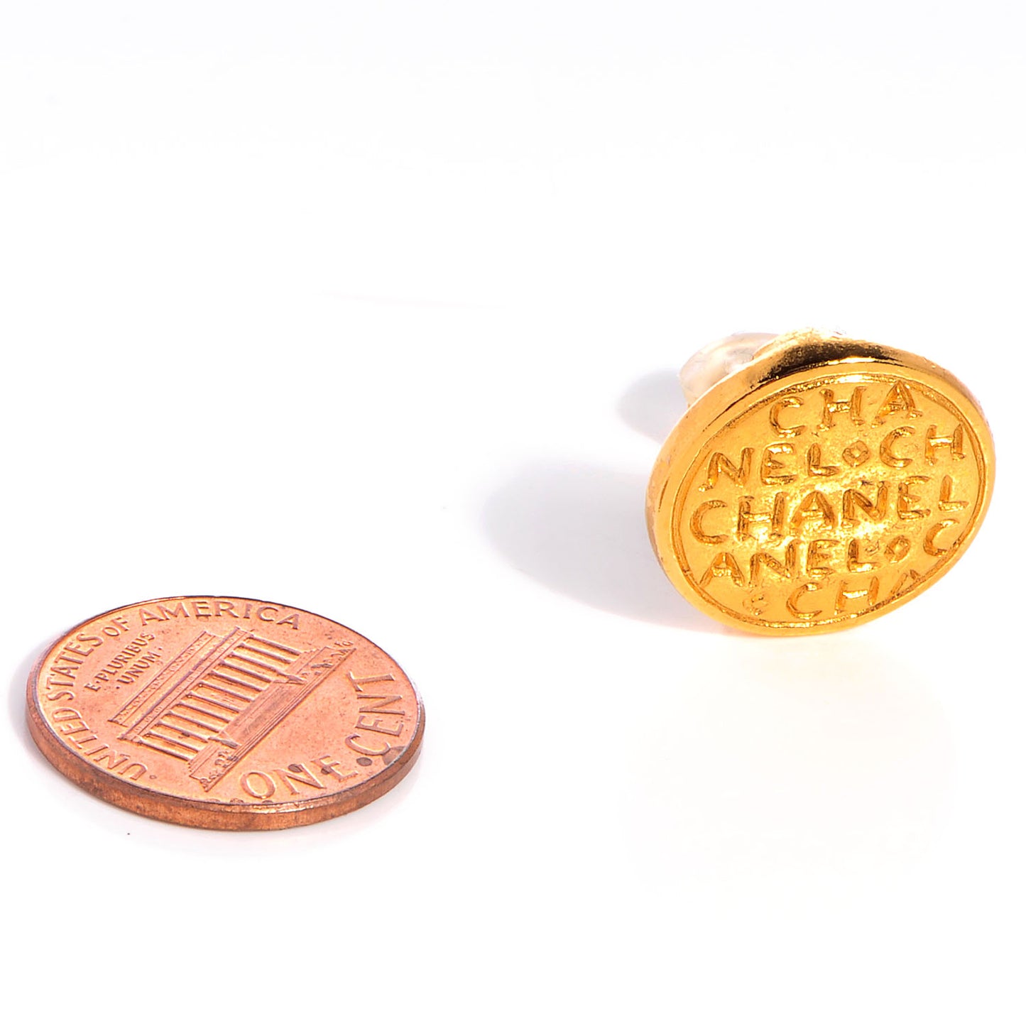 Clip On Disc Earrings Gold