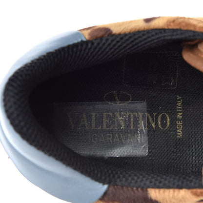 Valentino Garavani Calf Hair Suede Leopard Print Womens Rockrunner Sneakers 36.5 Multicolor 7 of 9