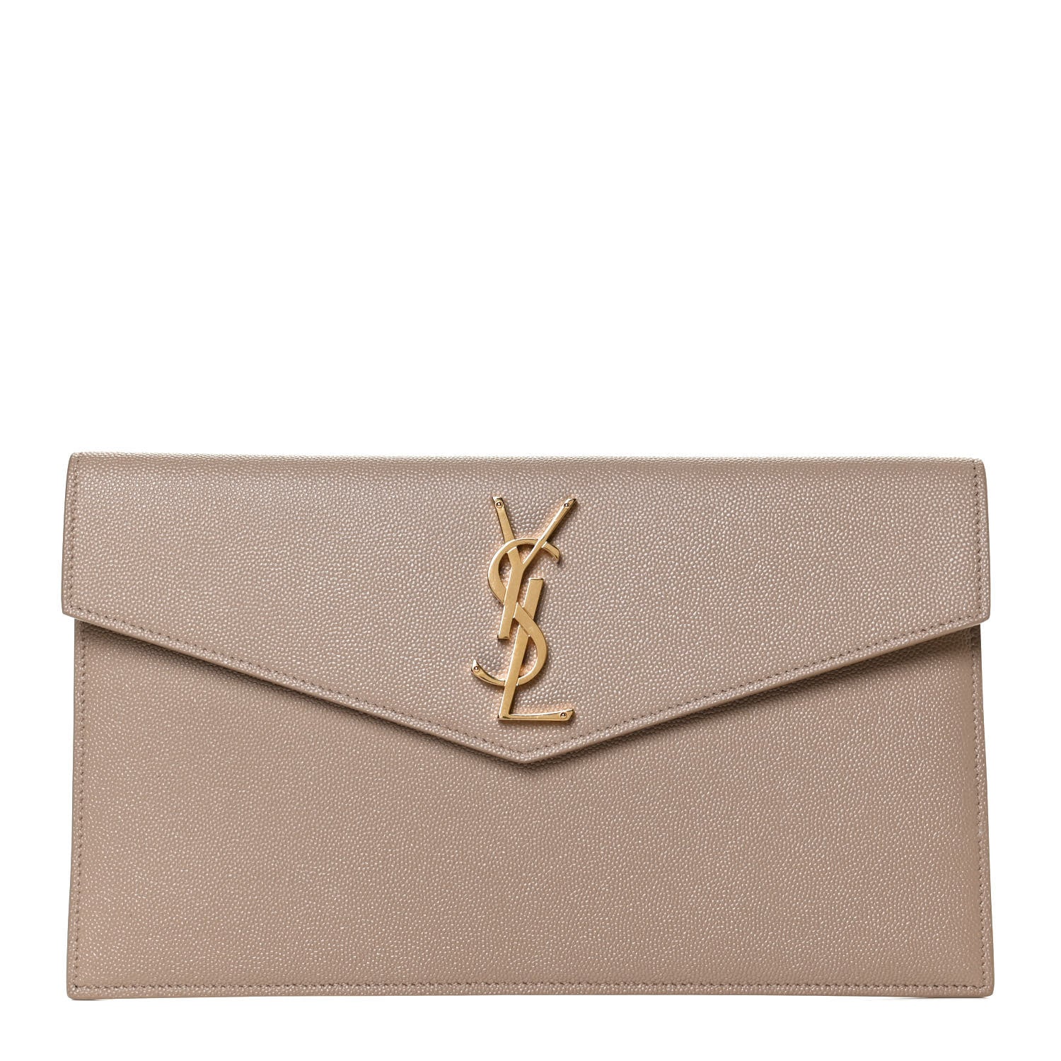 Saint Laurent Grain De Poudre Uptown Pouch Dark Beige 1 of 11
