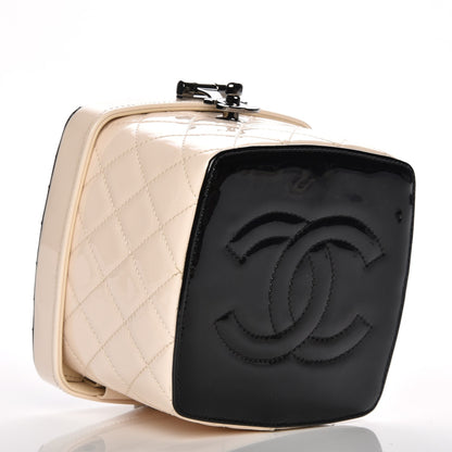 Chanel Patent Calfskin Minaudiere Vanity Case White Black 4 of 9