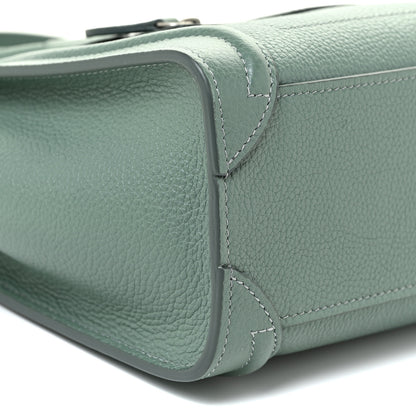 Celine Drummed Calfskin Nano Luggage Celadon 9 of 10