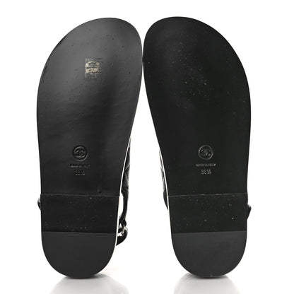 Chanel Lambskin Quilted Velcro Dad Sandals 38.5 Black 6 of 8