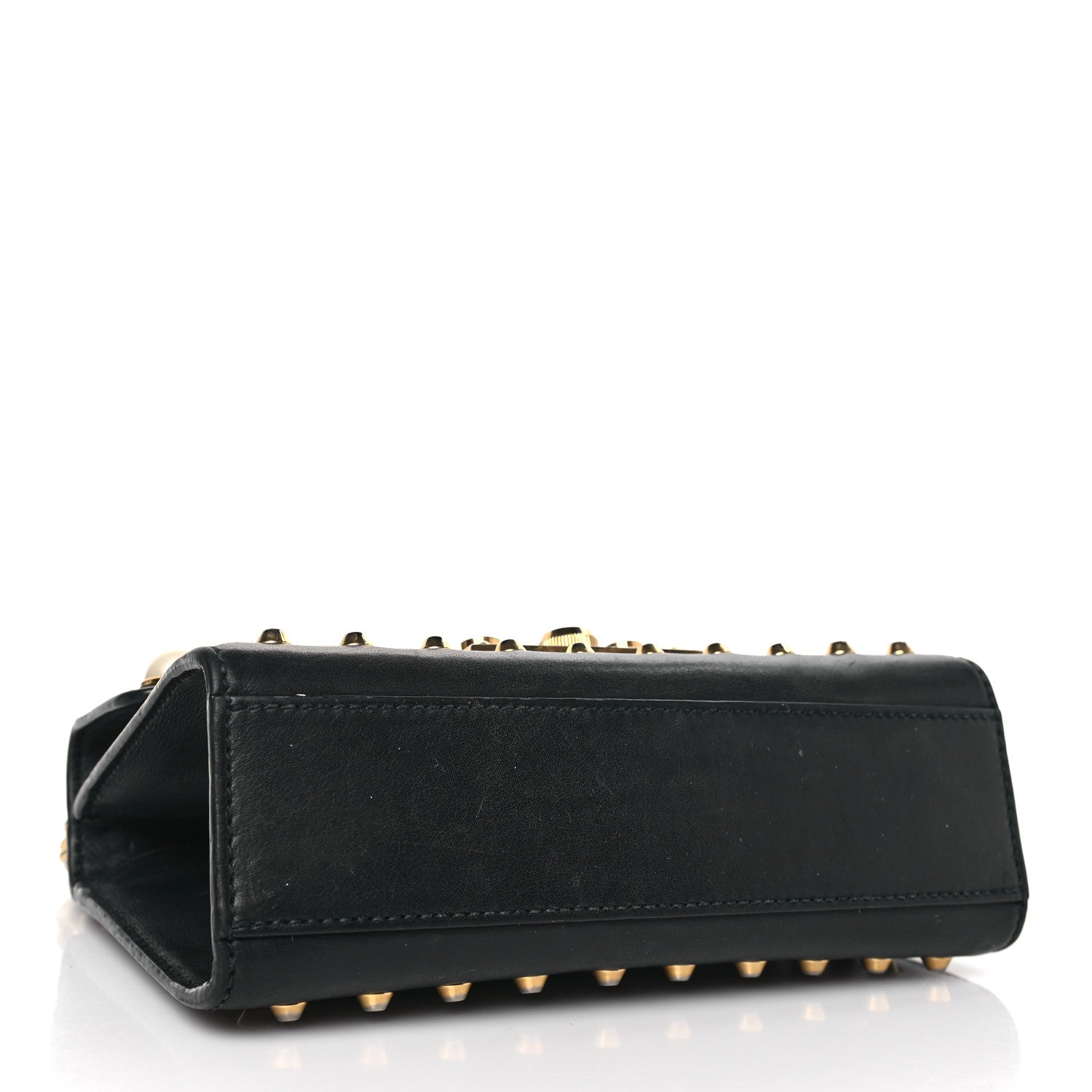 Gucci Calfskin Studded Small Padlock Shoulder Bag Black 4 of 10