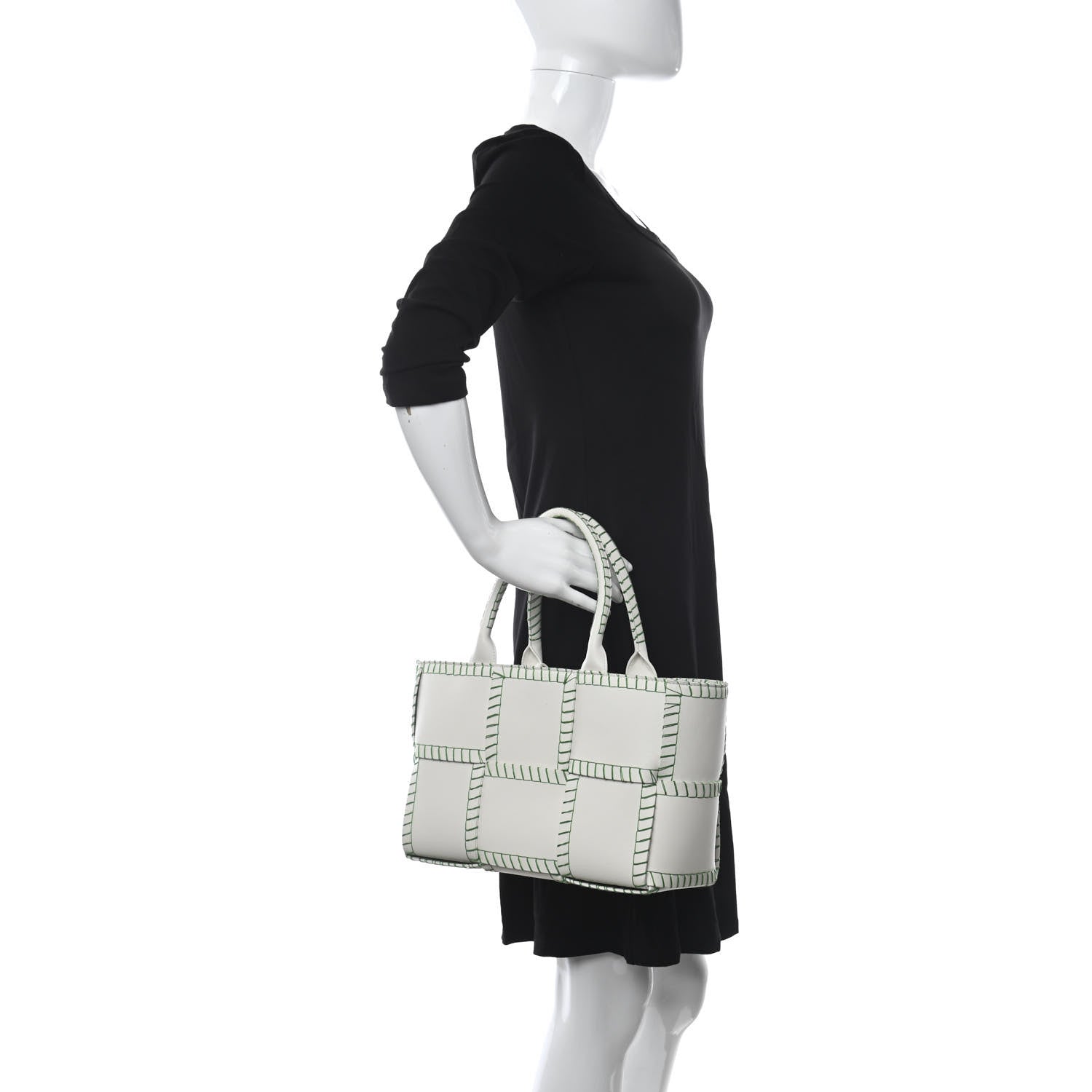 Bottega Veneta Nappa Maxi Intrecciato Overlock Stitched Small Arco Tote White Parakeet 2 of 12