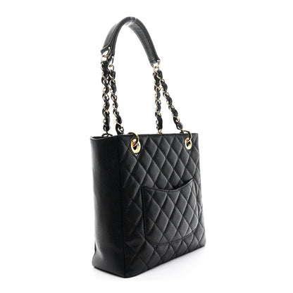 Chanel Caviar Quilted Petit Shopping Tote PST Black 3 of 10