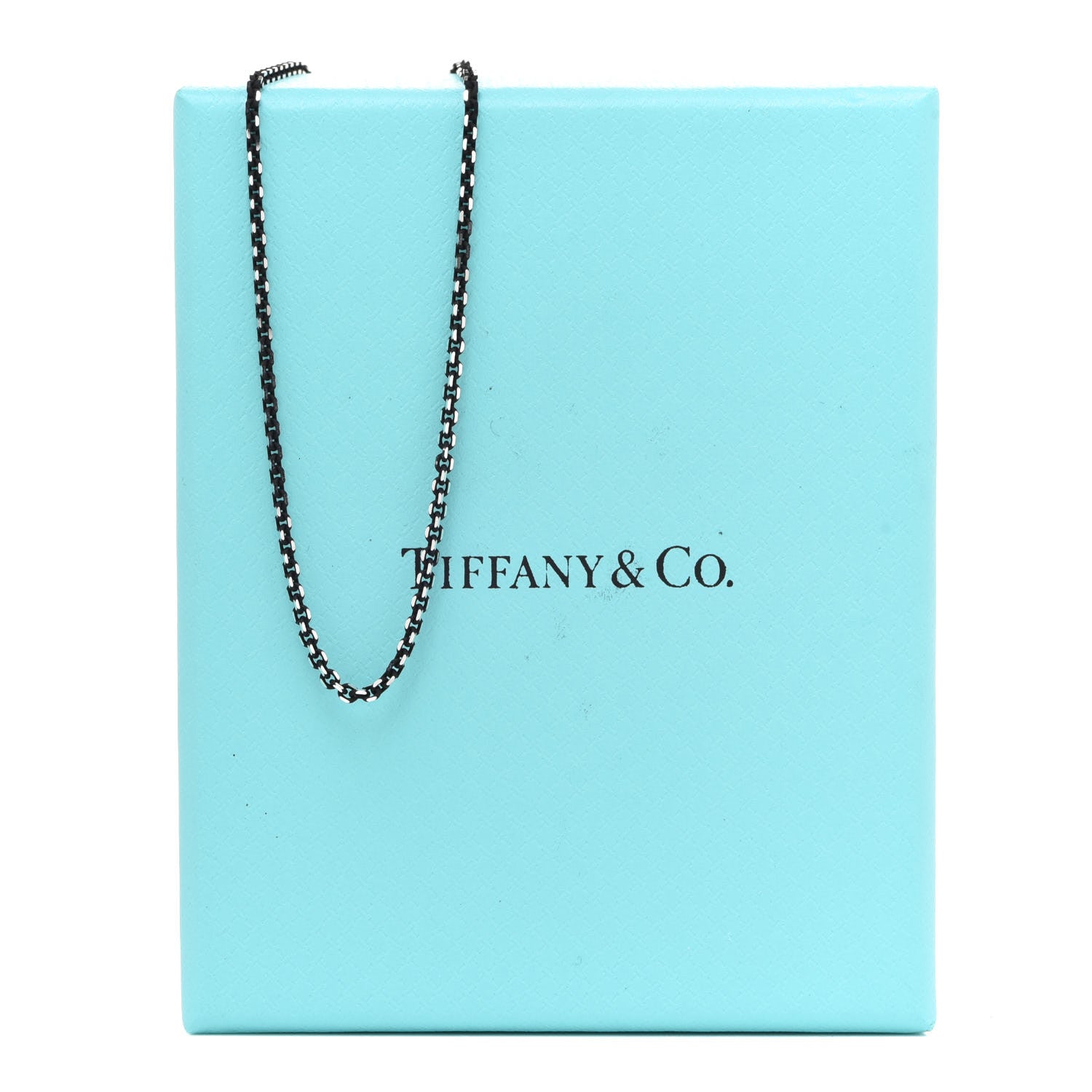 Tiffany Sterling Silver Enamel 1.75mm Chain Necklace Black 18" 6 of 6