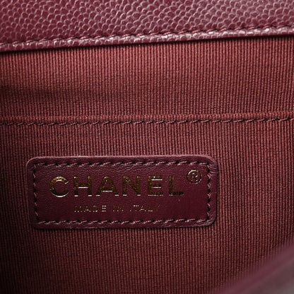 Chanel Shiny Caviar Quilted Medium Duma Pockets Drawstring Backpack Dark Burgundy 6 of 10