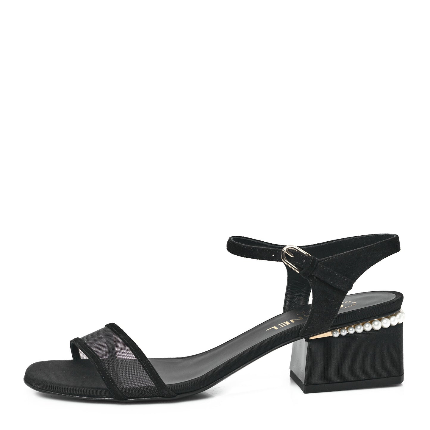 Pearl Slingback Sandals 41 Black