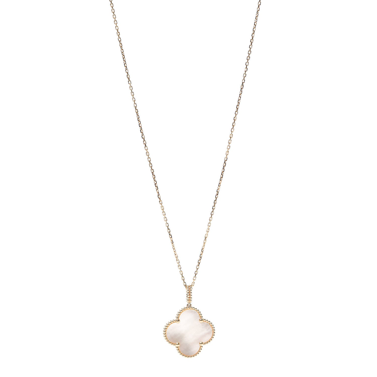 Van Cleef & Arpels 18K Yellow Gold Mother of Pearl Magic Alhambra Long Necklace 1 of 8