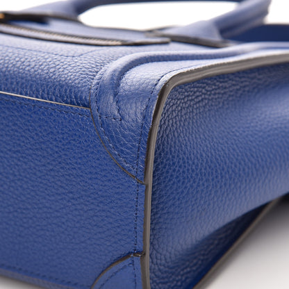 Celine Drummed Calfskin Nano Luggage Indigo 10 of 10