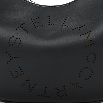 Stella McCartney Eco Alter Nappa Perforated Logo Small Hobo Black 9 of 12
