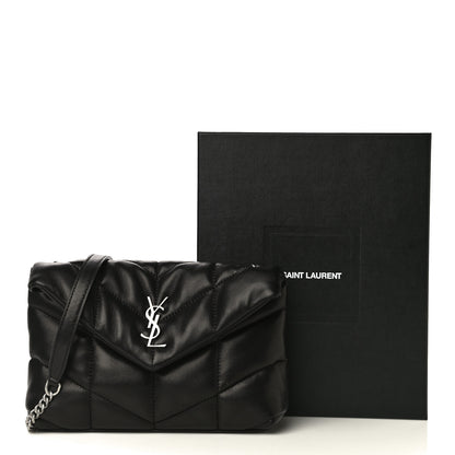 Saint Laurent Lambskin Quilted Toy Loulou Puffer Monogram Chain Satchel Black 11 of 11