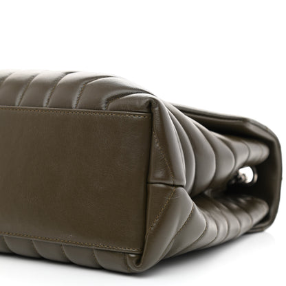 Saint Laurent Calfskin Y Quilted Monogram Medium Loulou Chain Satchel Military Olive 11 of 15
