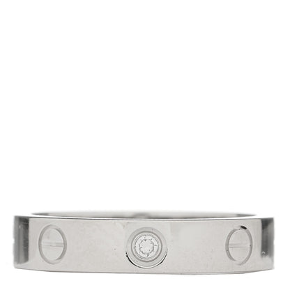 Cartier 18K White Gold Diamond 4mm LOVE Wedding Band Ring 52 6 1 of 5