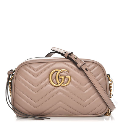 Gucci Calfskin Matelasse Small GG Marmont Chain Shoulder Bag Porcelain Rose 1 of 8