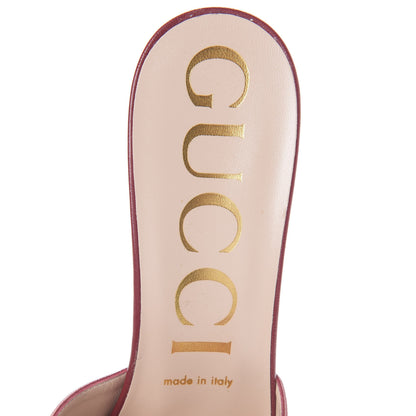 Gucci Malaga Kid Crystal Square G Madelyn Mules 40 Romantic Cerise 5 of 8