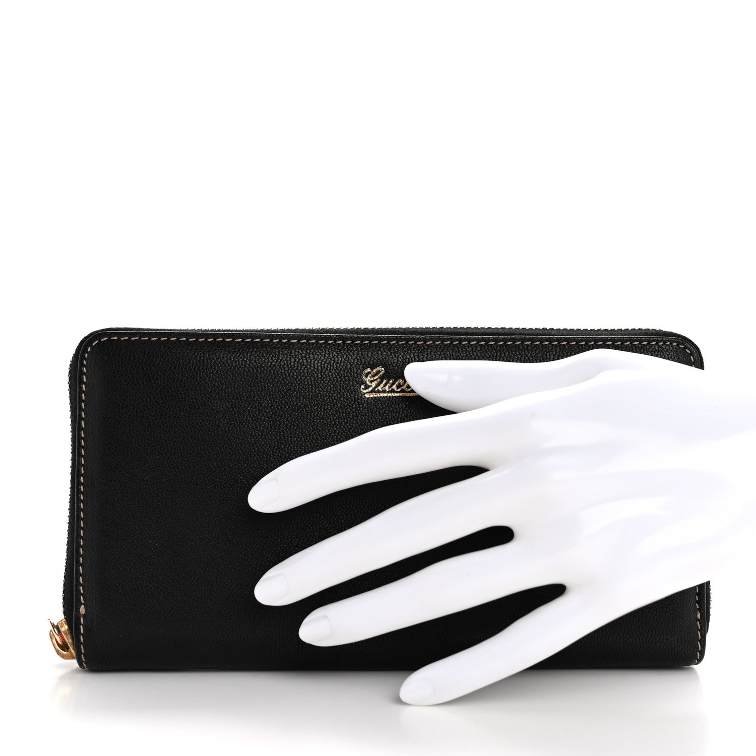 Gucci Calfskin Zip Around Capri Wallet Black 2 of 11