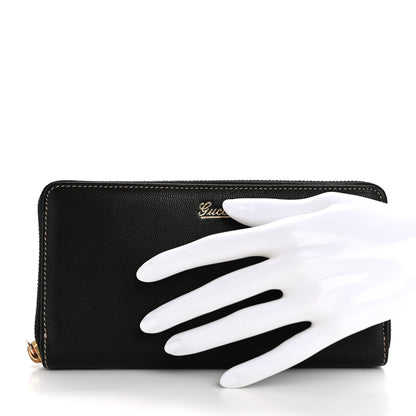 Gucci Calfskin Zip Around Capri Wallet Black 2 of 11