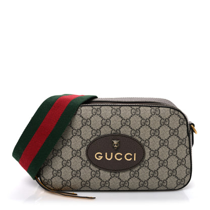 Gucci GG Supreme Monogram Web Neo Vintage Shoulder Bag Beige New Acero Crop 1 of 10