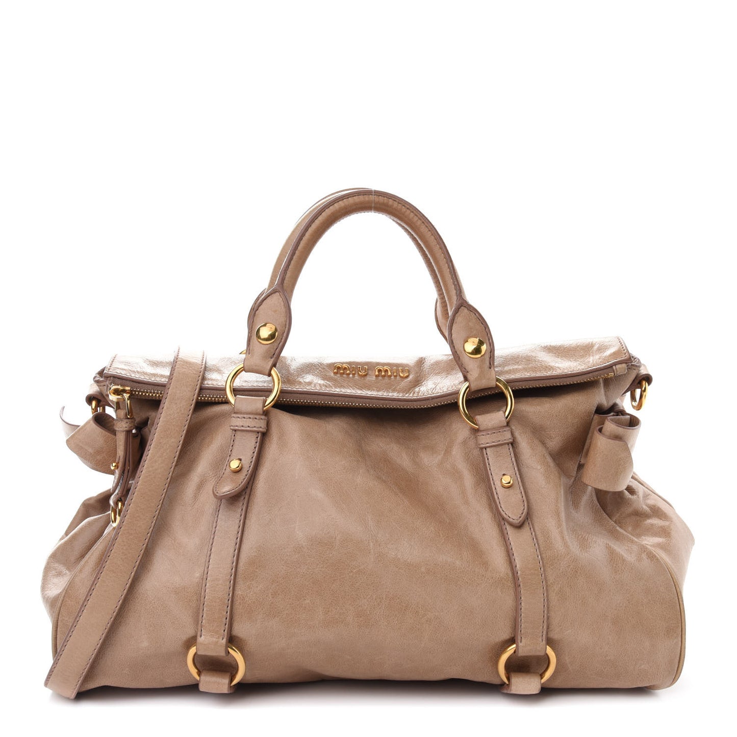 Vitello Lux Medium Bow Bag Cammeo