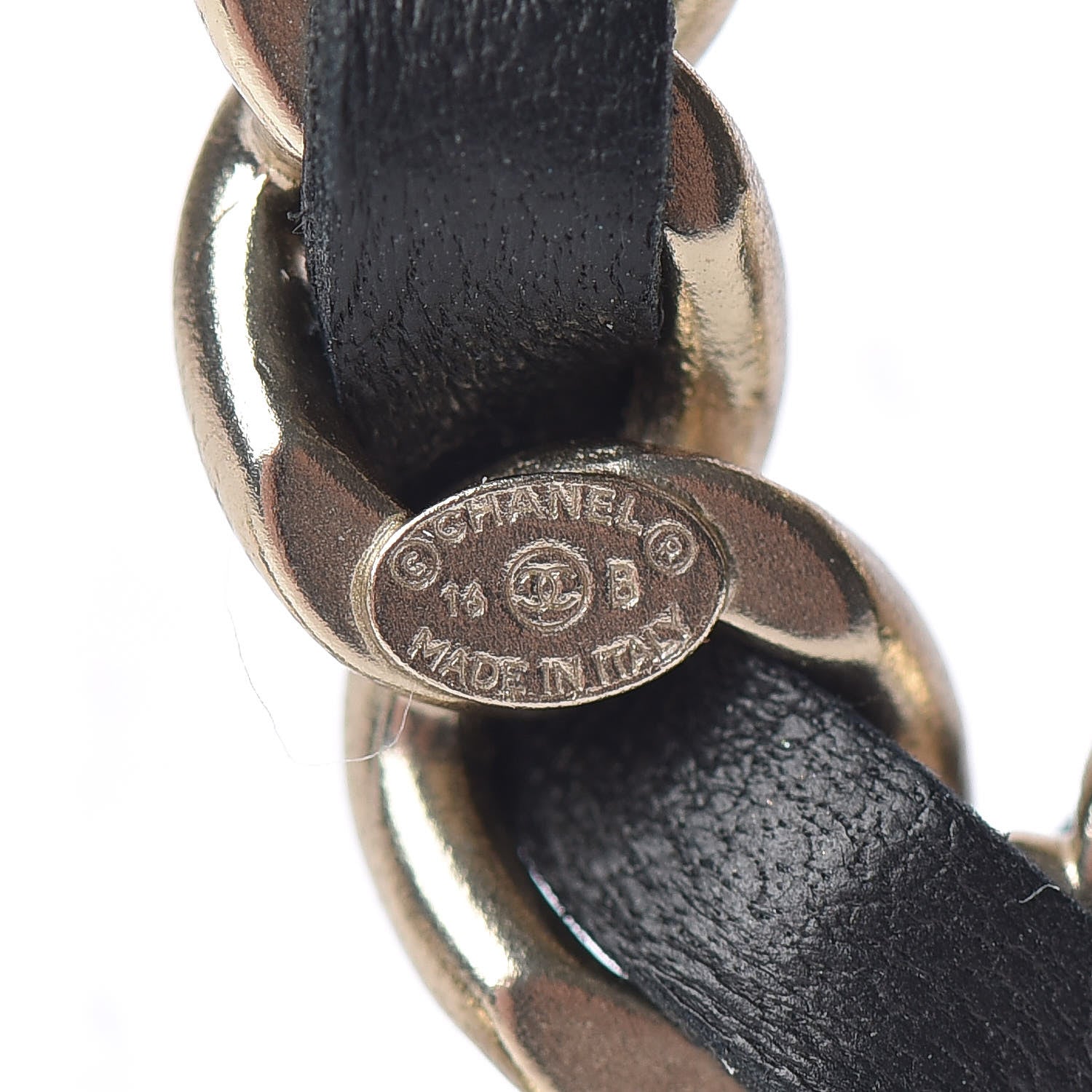 Chanel Lambskin Chain CC Brooch Black Gold 4 of 4