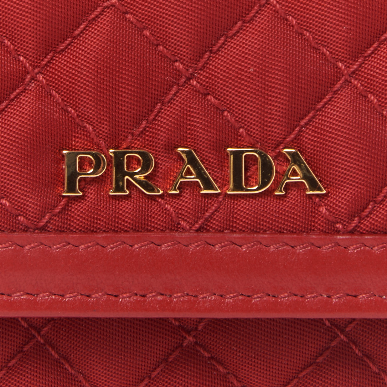 Prada Tessuto Quilted Mini Crossbody Wallet Fuoco 7 of 9