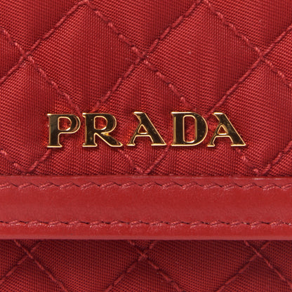 Prada Tessuto Quilted Mini Crossbody Wallet Fuoco 7 of 9